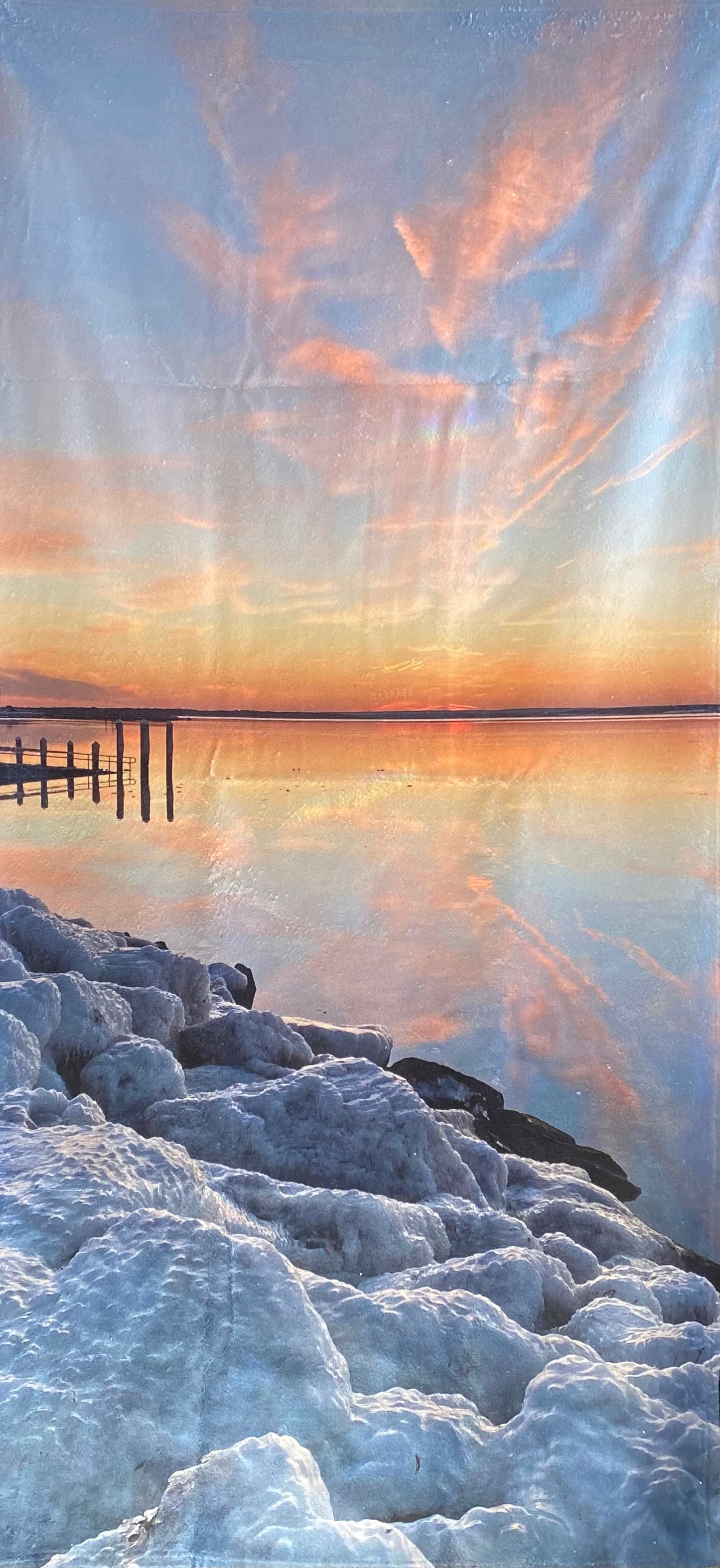 Frozen Mirror Sunset Beach/ Bath Towel