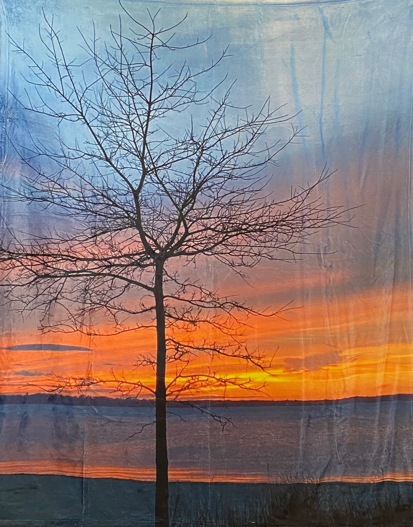 Beach Sunset Plush Fleece Blanket