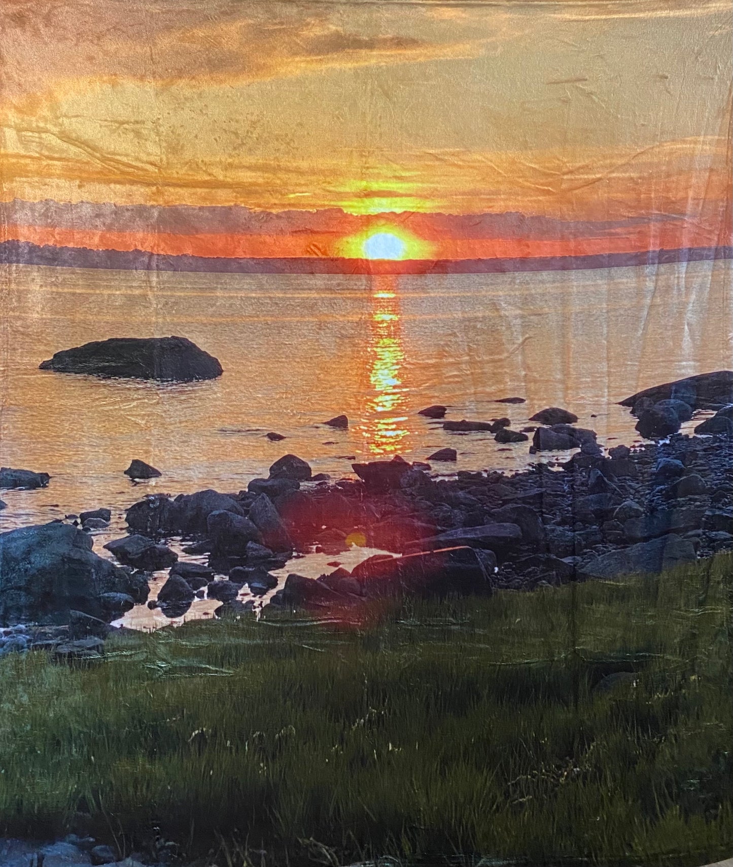 Beach Sunset Plush Fleece Blanket