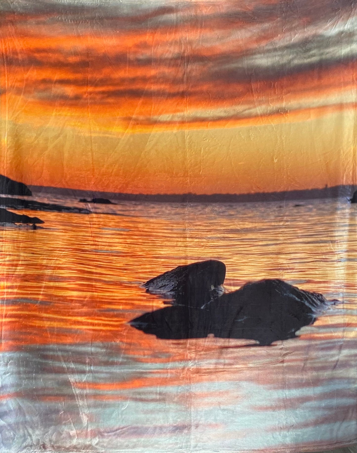 Reflective Sunset Plush Fleece Blanket