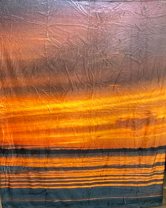 Reflective Sunset Plush Fleece Blanket