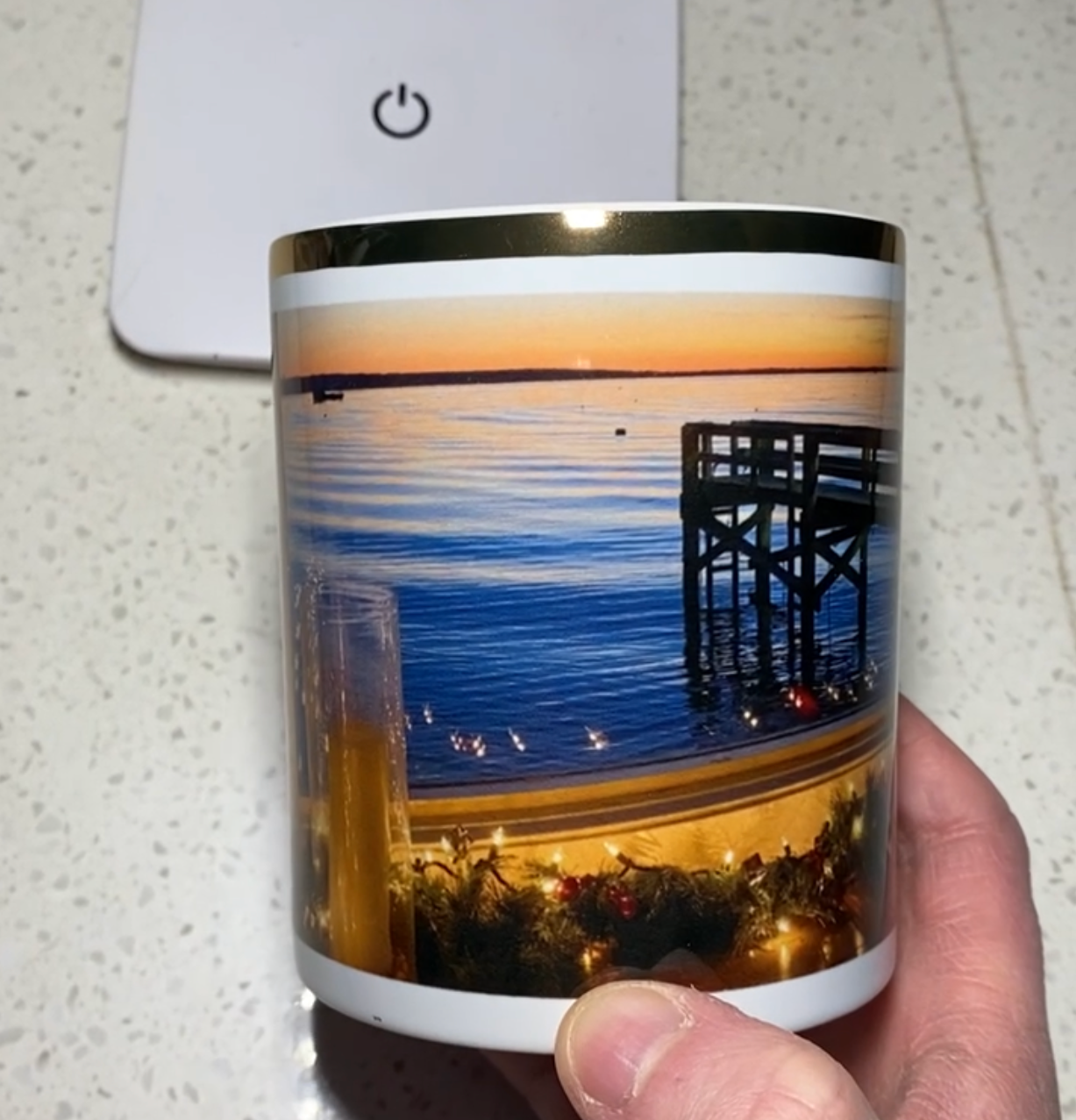 Gold Christmas sunset Mug