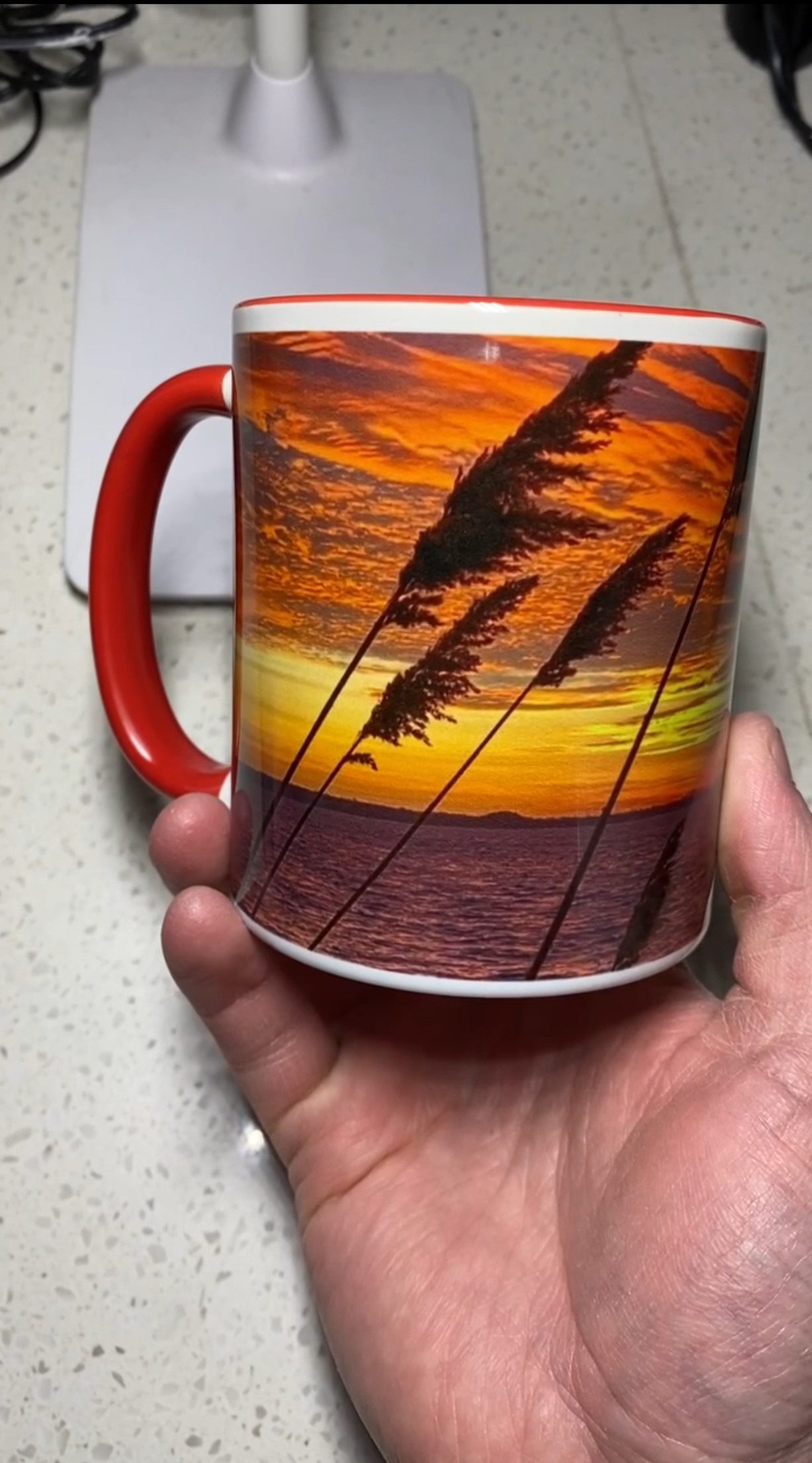 Fire Red/ Orange Cattail Sunset Mug