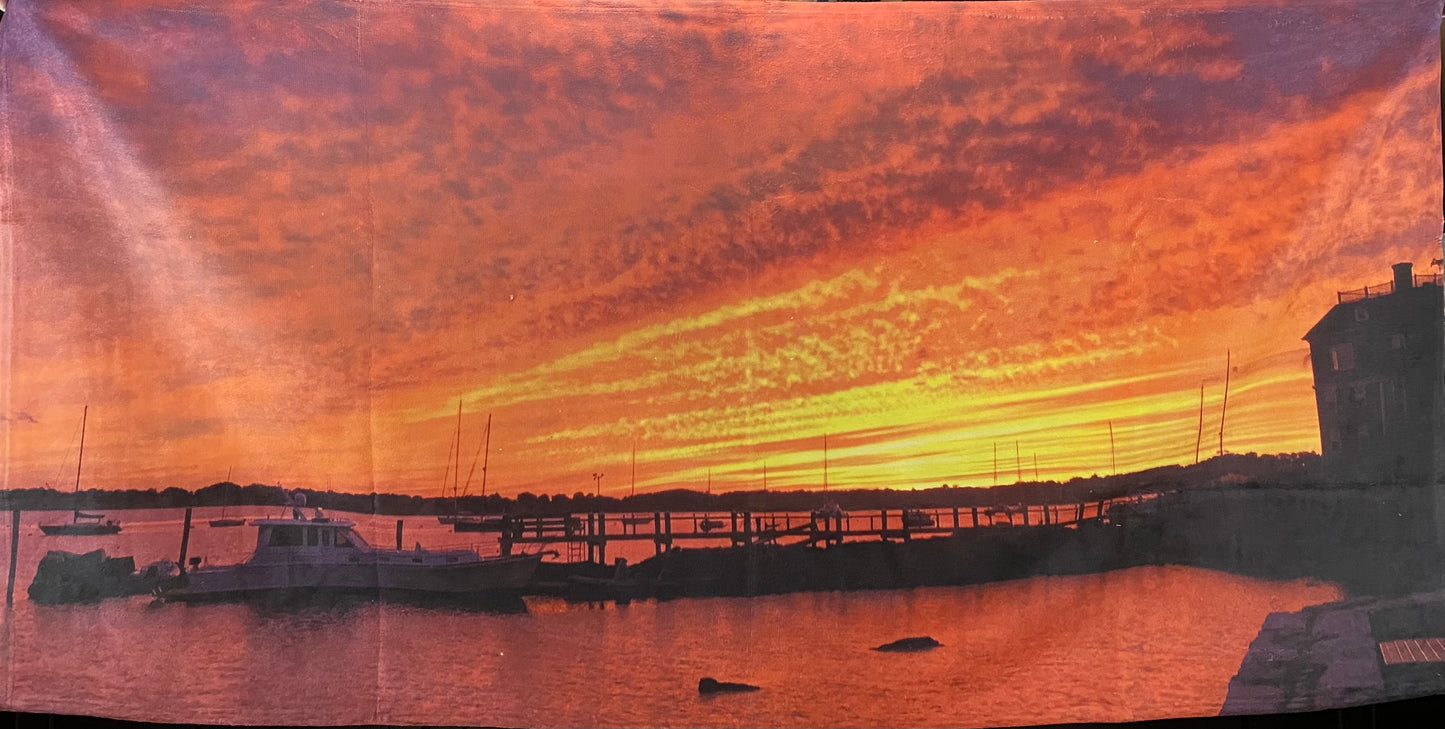 Fire Red Sunset Beach/ Bath Towel