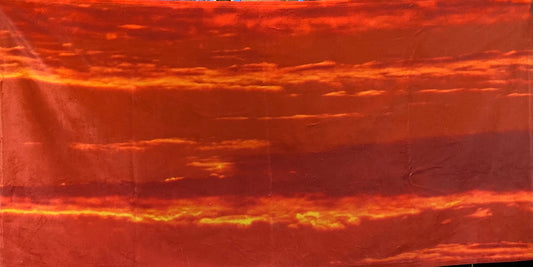 Fire Red Sunset Beach/ Bath Towel